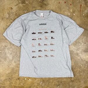 Vtg Adidas We Knew Then We Know Now Sneaker History T-Shirt Men's XL Gray‎